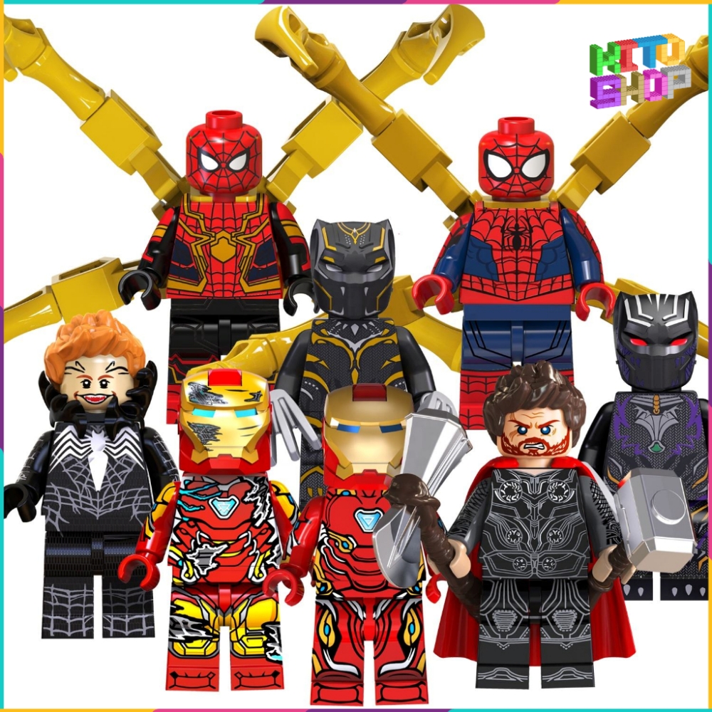 Đồ chơi lắp ráp minifigures người nhện iron man spider man nhân vật marvel tv6202