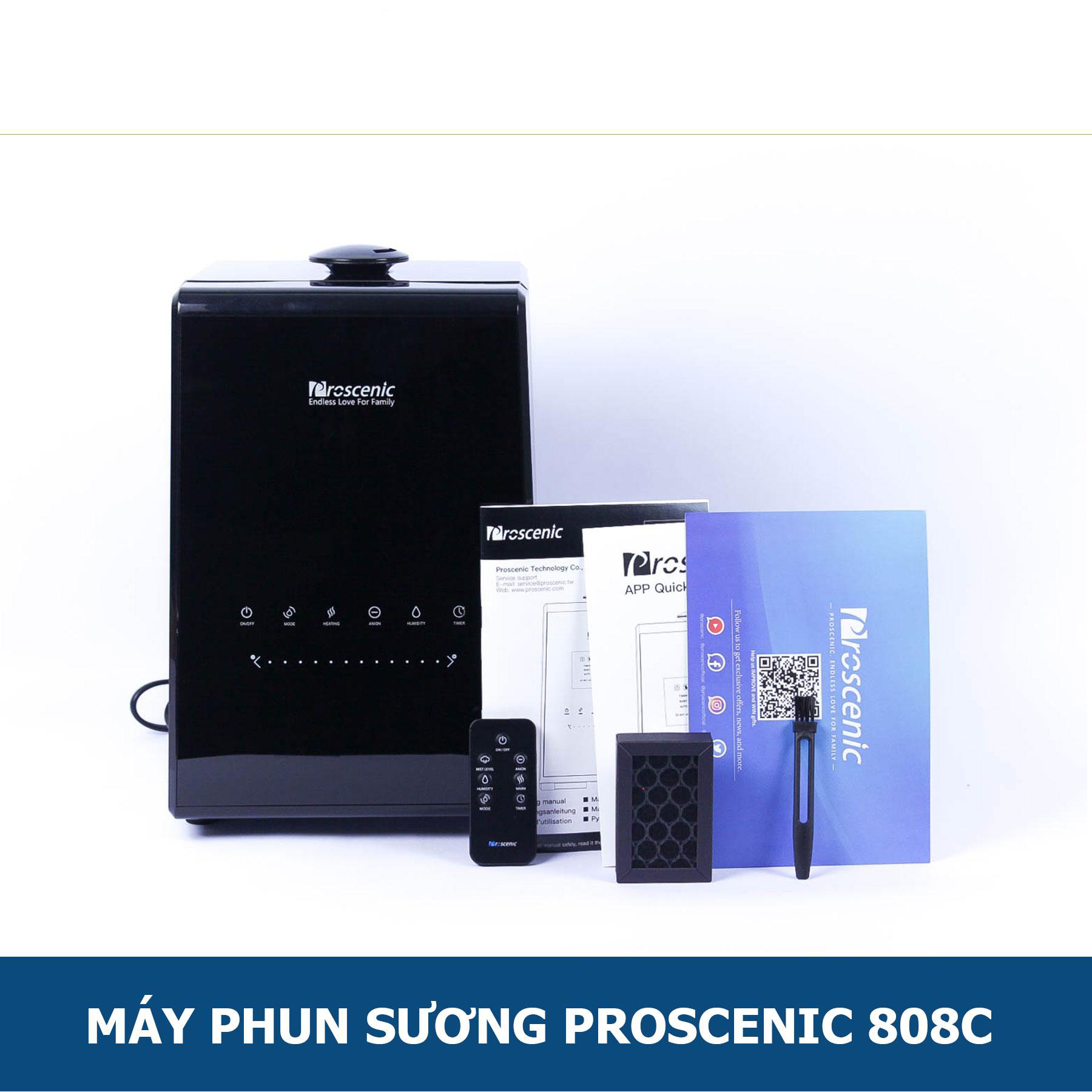 Máy phun sương, lọc khí, tạo độ ẩm Proscenic 808C