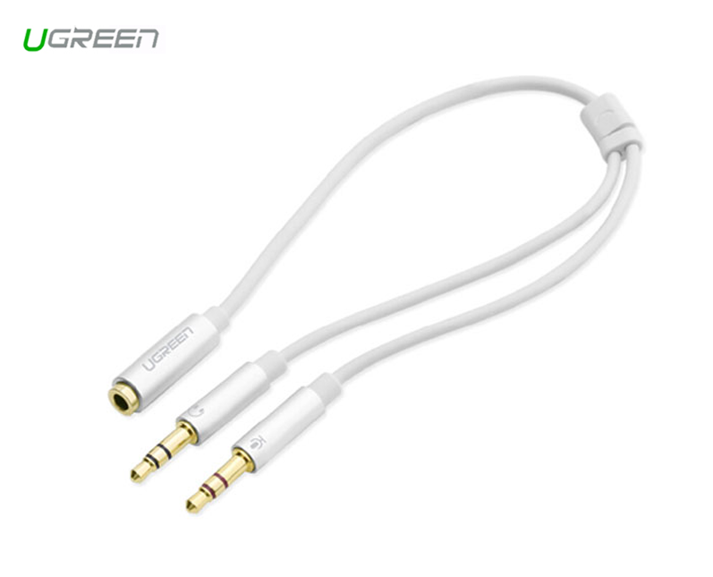 Cáp audio 3.5mm ra 2 jack 3.5mm 1 loa 1 mic ugreen 10790 cao cấp - hàng chính hãng