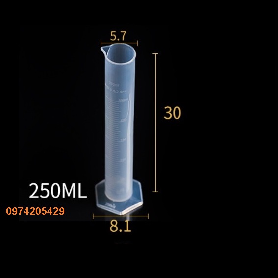 Ống đong nhựa 250ml có chia vạch định mức