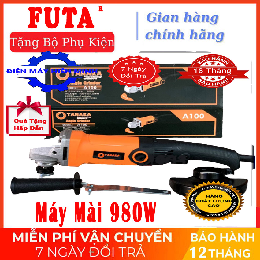 Máy cắt mài góc 980w máy mài cầm tay đuôi dài futa máy cắt cầm tay đuôi dài nâng cao sự an toàn bảo hành 12 tháng laz police