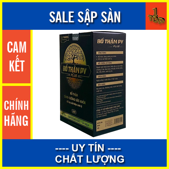 Bổ thận pv plus - hỗ trợ chứng yếu sinh lý, tiểu đêm nhiều - lọ 50 viên - top1