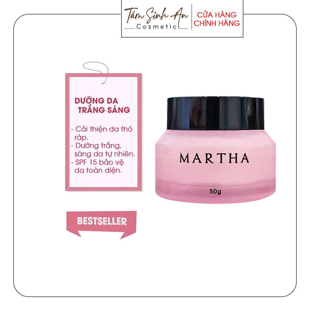 Kem dưỡng da mặt ngày đêm face martha - hiệu quả dưỡng trắng , cấp ẩm, mờ nám, giảm mụn - tâm sinh an cosmetic
