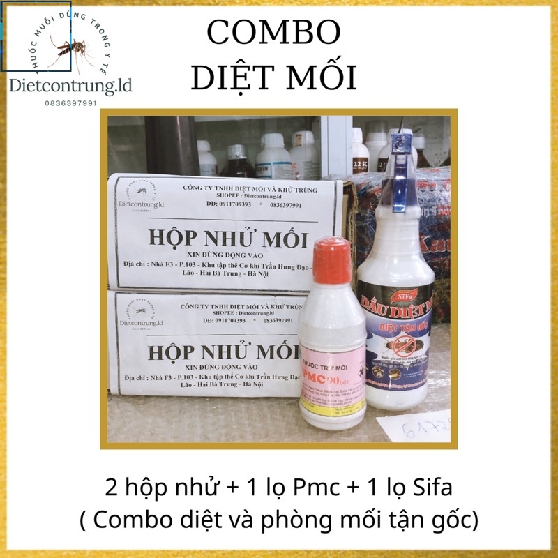 Combo diệt mối - 2 hộp nhử + 1pmc + 1 dầu mối sifa .