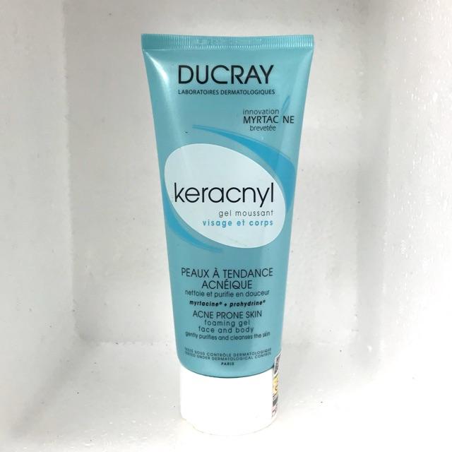 Sữa rửa mặt cho da nhờn mụn Ducray Keracnyl gel moussant