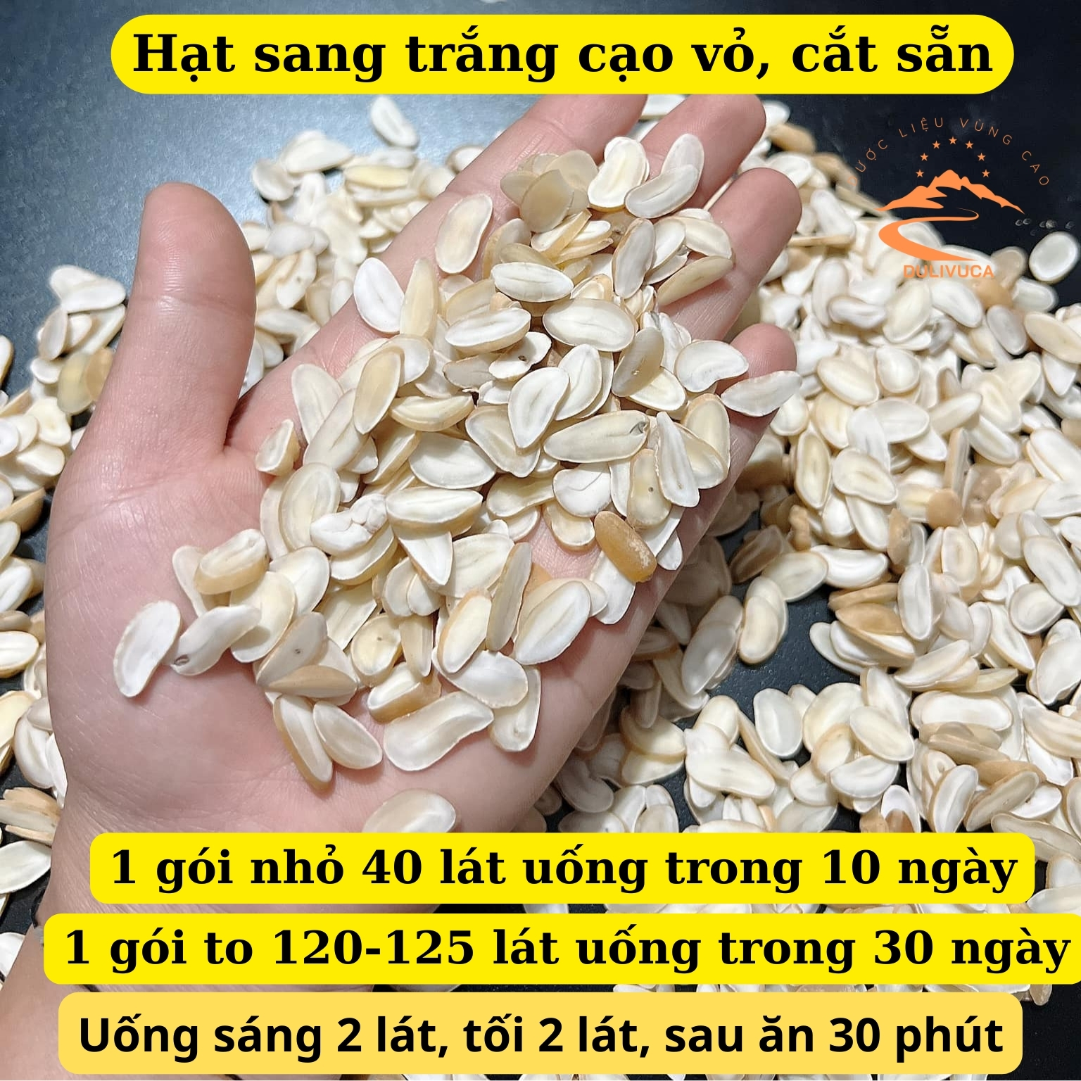 Hạt sang, hạt sành trắng cạo vỏ, cắt sẵn. Giá sỉ trực tiếp hạt sang già lõi trắng rừng Tây Bắc