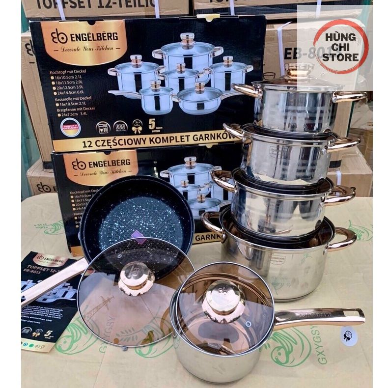 BỘ NỒI ĐỨC 6 MÓN VUNG KÍNH HÀNG CAO CẤP