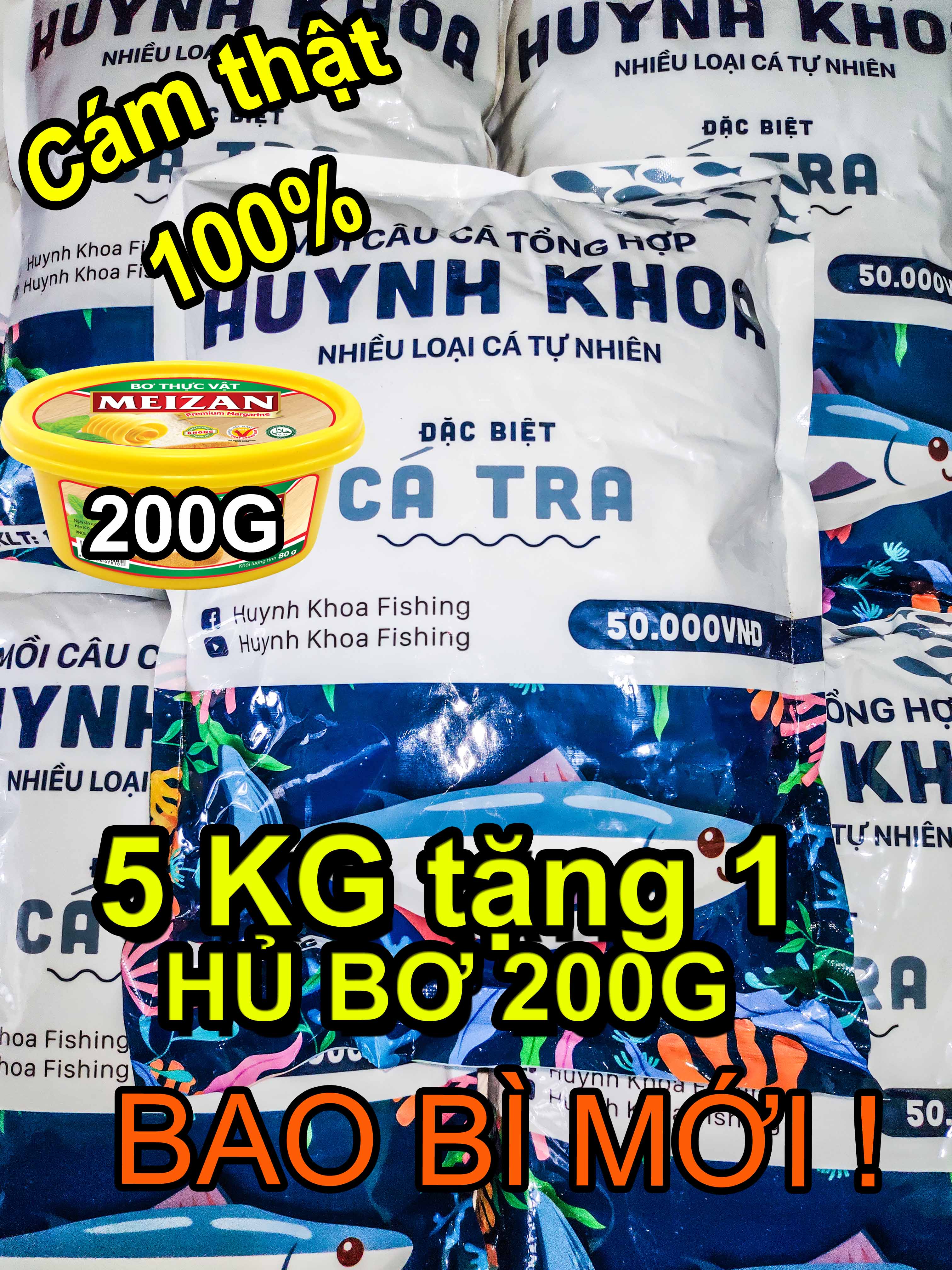 [Chính gốc][ Tặng bơ] 5 Túi Cám câu cá Huỳnh Khoa - Minh Thiện Fishing
