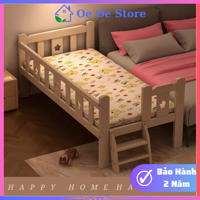 Giường ghép cho bé, Giường gỗ cho bé, Giường trẻ em 3 kích thước 150 x 70 x 40cm ( Dài x Rộng x Cao ) giường an toàn cho bé ghép cạnh giường bố mẹ, giường gỗ thông - HAPPY HOME