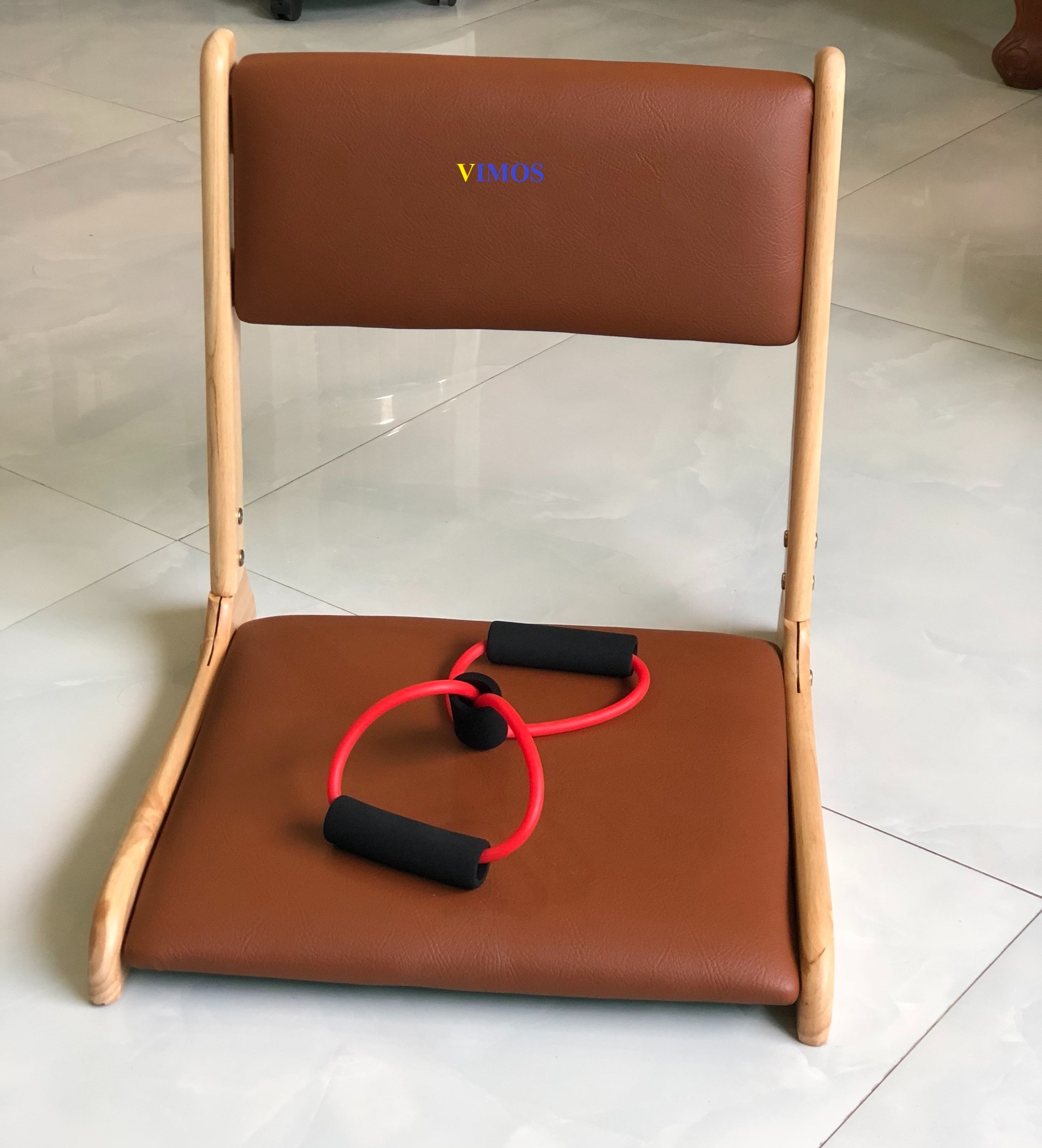 Ghế bệt tựa lưng, ghế lười bằng gỗ -Tặng kèm dây kéo tập thể dục( màu ngẫu nhiên)