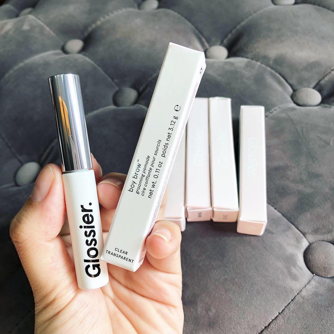 Gel chân mày Glossier Boy Brow màu Clear và Brown có sẵn