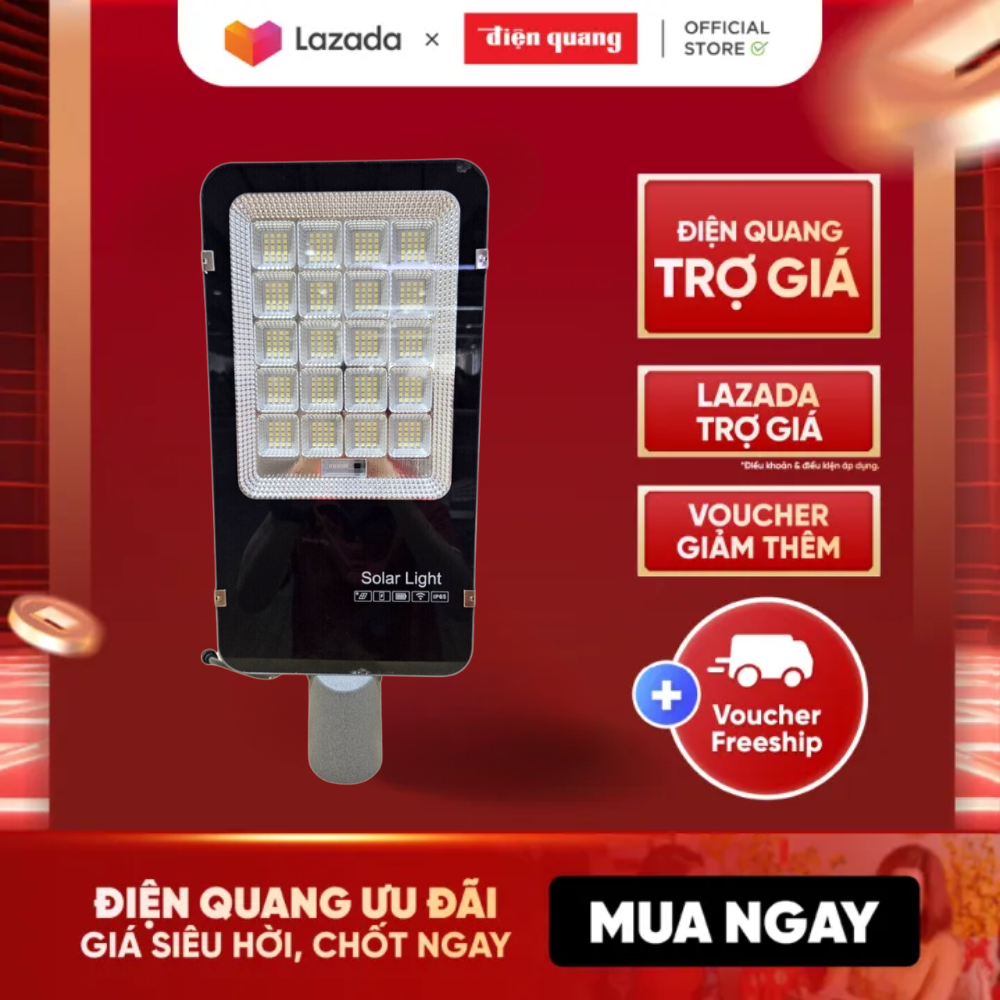  Bộ Đèn Đường Led Solar Năng Lượng Mặt Trời Siêu Sáng ECO SCD03 6500K  thân nhôm IP65 tấm pin rời  