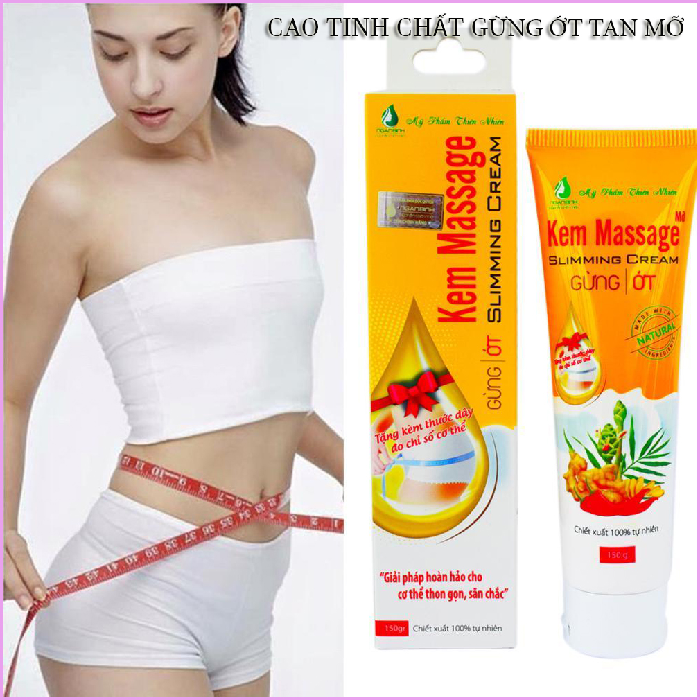 Kem Tan Mỡ Ngân Bình Loại Bỏ Mỡ Thừa Nhanh Chóng, Hiệu Quả‎ - Kem Massage Tan Mỡ Bụng Gừng Ớt - Gel Tan Mỡ Bụng Đùi, - Kem Tan Mỡ Ngân Bình Giá Mê Ly Đổi Trả Miễn Phí