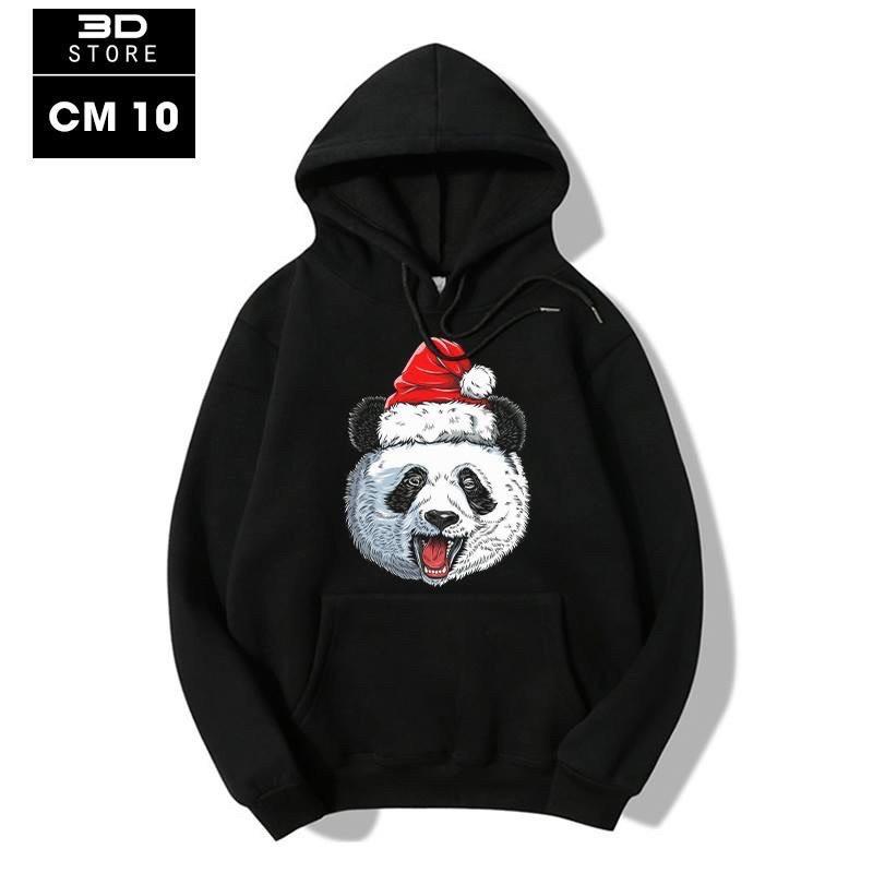Áo hoodie nam nữ gấu noel có bigsize vải bông dày mịn