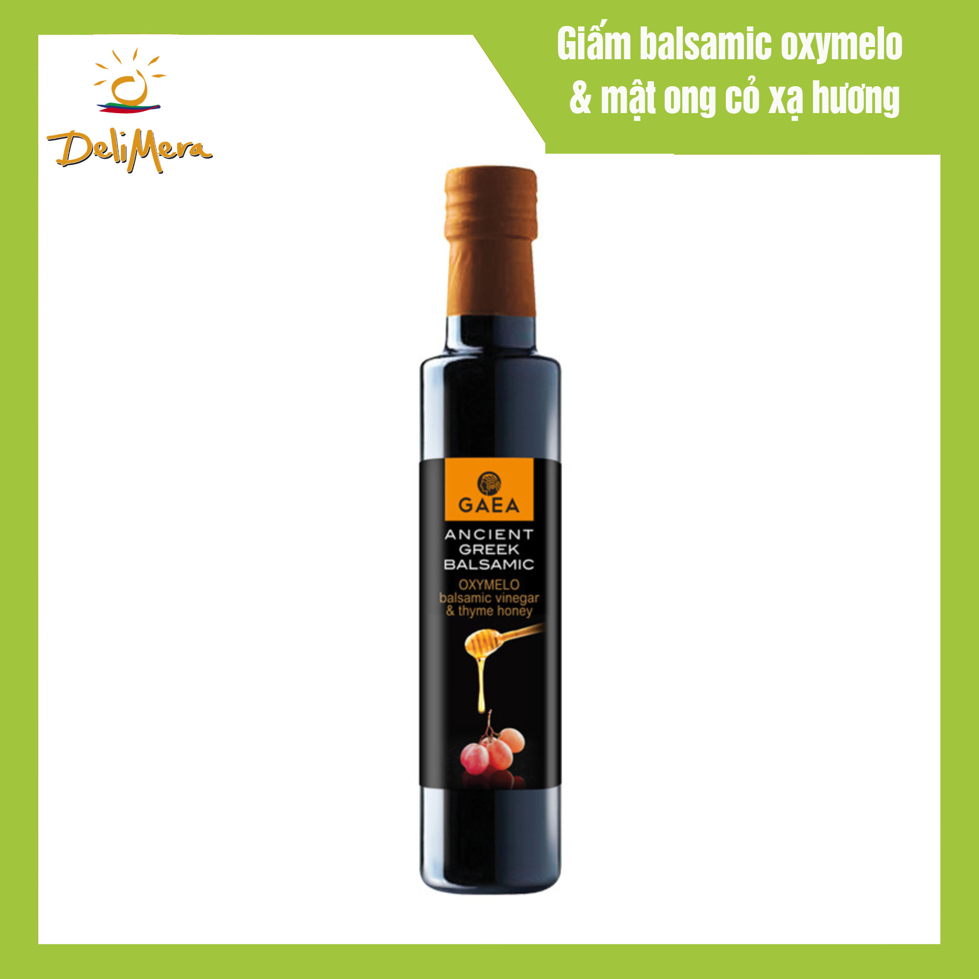Giấm balsamic oxymelo & mật ong cỏ xạ hương nhãn hiệu Gaea 250ml GIAMBSMGiấm balsamic oxymelo & mật ong cỏ xạ hương nhãn hiệu Gaea 250ml