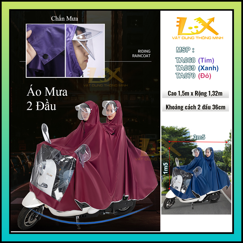 Áo mưa 2 đầu áo mưa loại tốt có vải phản quang-Áo Mưa Vải Dù 2 Đầu Bền Đẹp áo mưa vải dù 2 đầu siêu nhẹ siêu bền áo mưa đơn áo mưa hai đầu giá thành rẻ áo mưa được làm từ vải dù nhập khẩu Đài Loan
