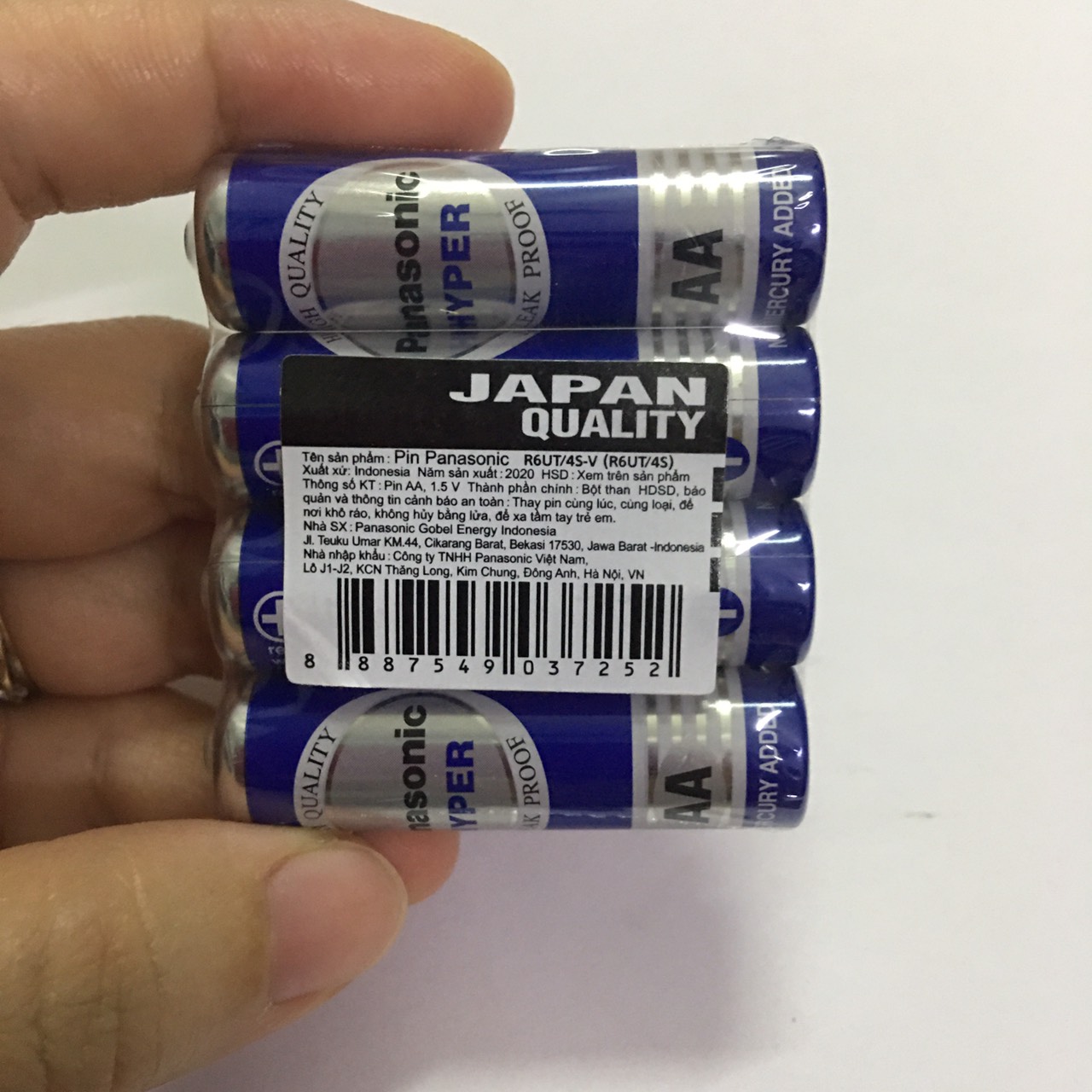 Pin aa panasonic hyper vỉ 4 viên - made in thailand