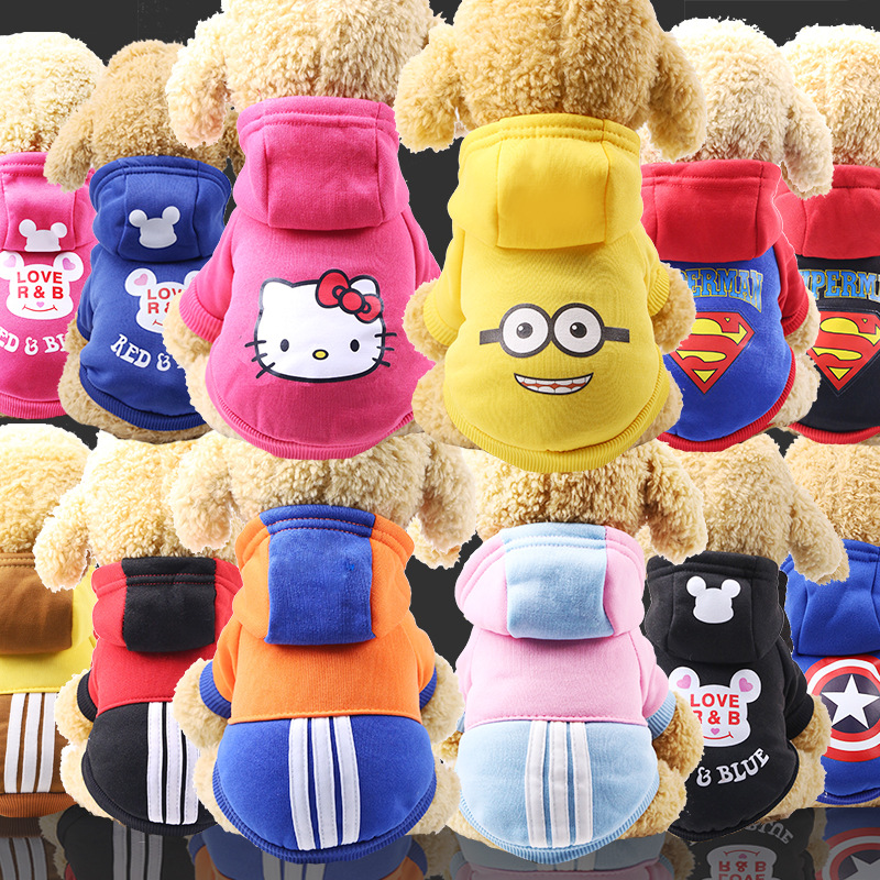 Áo hoodie cho chó mèo, chất liệu nỉ, mẫu mã đa dạng, đủ size AT10-5