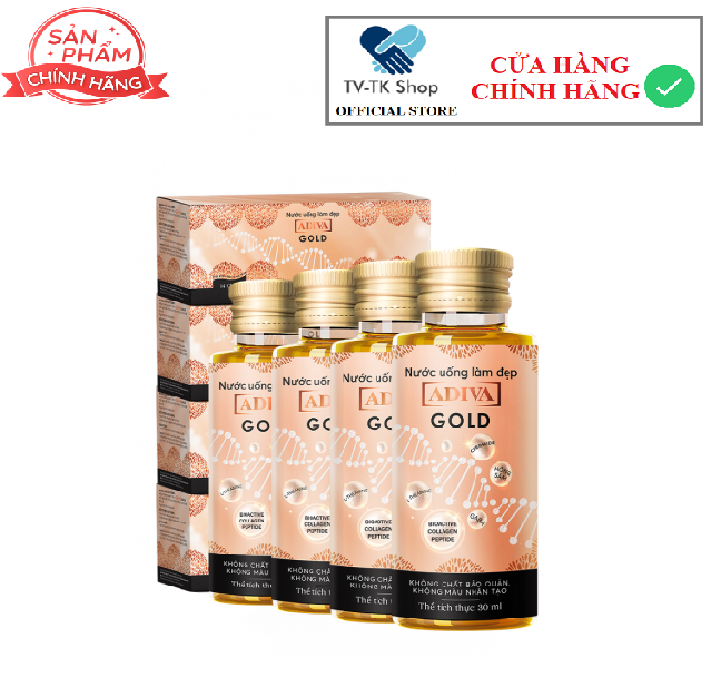 Bộ 4 Hộp Tinh Chất Uống Làm Đẹp Collagen ADIVA Gold (14 Chai/Hộp)