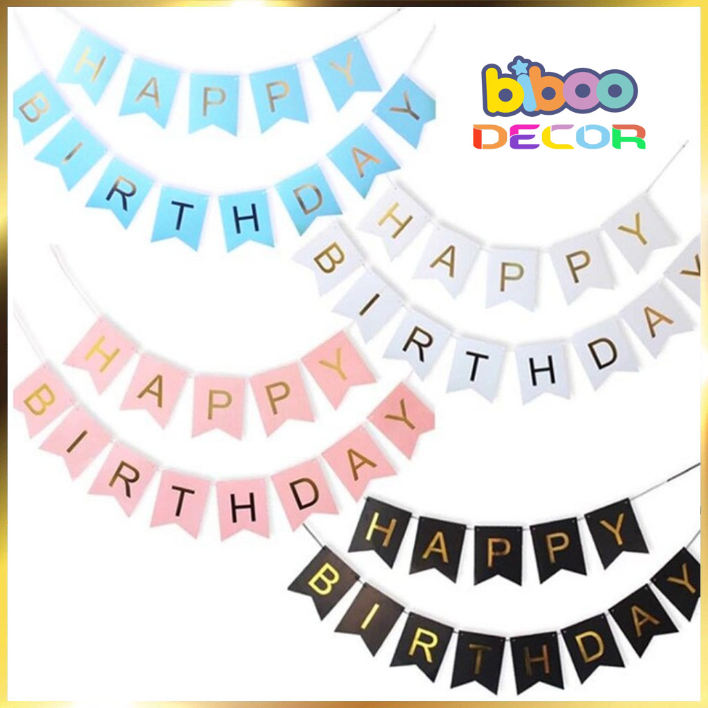 Dây Chữ Happy Birthday Trang Trí Sinh Nhật Cho Bé Trai, Bé Gái Tại Nhà Siêu Đẹp - BIBOO DECOR