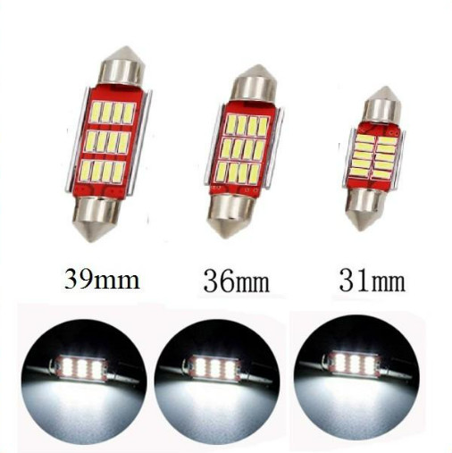 Bóng đèn led trần xe ô tô 31mm,36mm,39mm 12v,24v đèn biển số siêu sáng