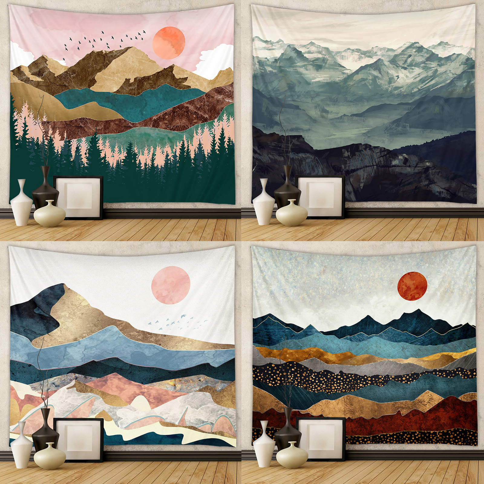 Mountain Tapestry Room Decorative Wall Cloth Hanging Cloth Home Bohemian Tapestry