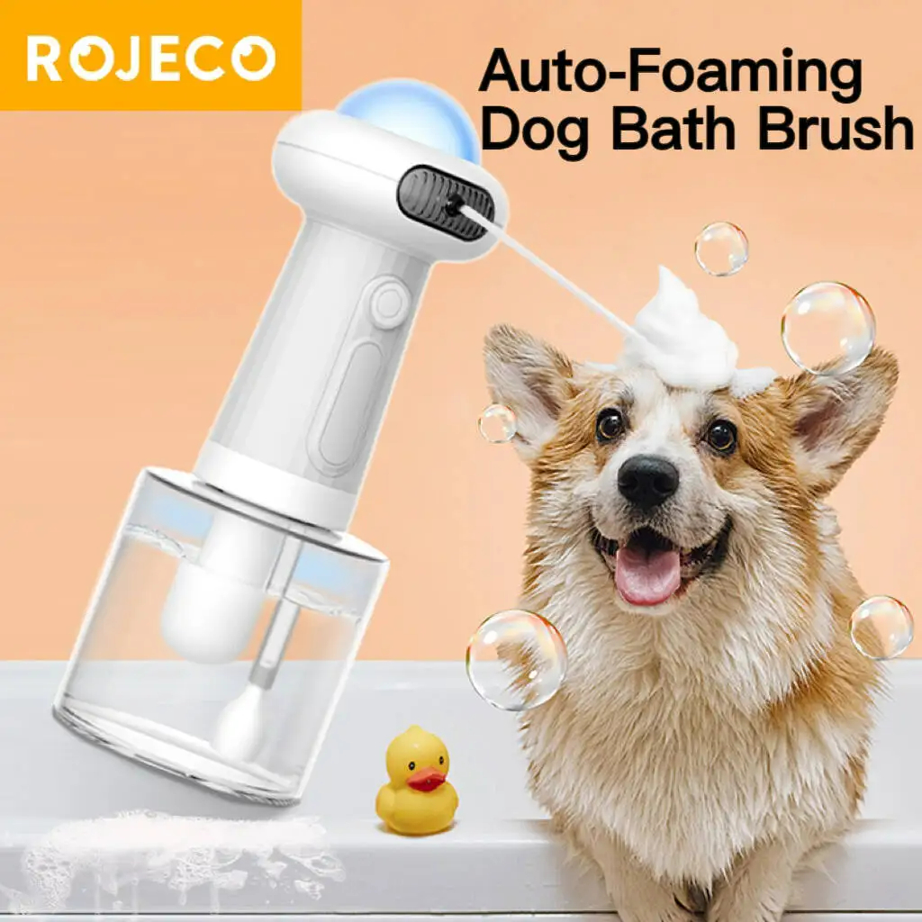 Rojeco tắm thú cưng Tạo Bọt Máy Điện Pet Thông Minh bọt phòng tắm Xà Phòng Cho Chó Tắm dispender
