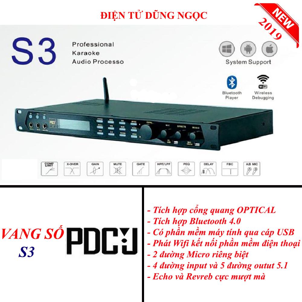 Vang số PDCJ S3 có Bluetooth,có Cổng quang ,có Wifi ,8 cấp chống hú.