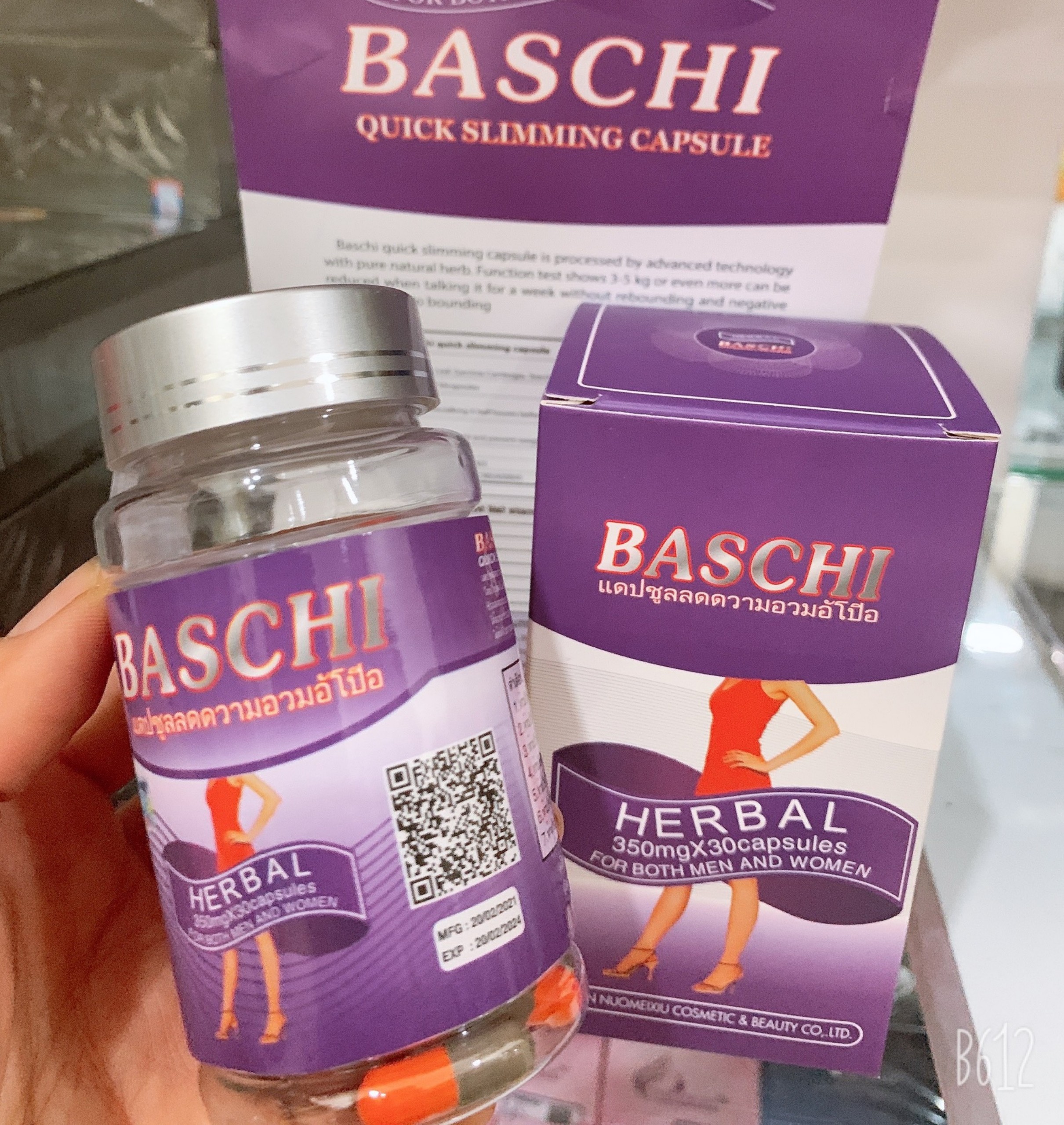 GIẢM CÂN BASSHI TÍM THÁI LAN HỘP 30 VIÊN (MẪU MỚI)