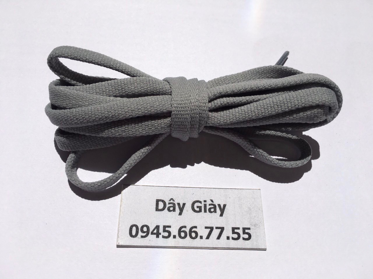 Dây giày màu xám - bản dẹp nhỏ 1m3