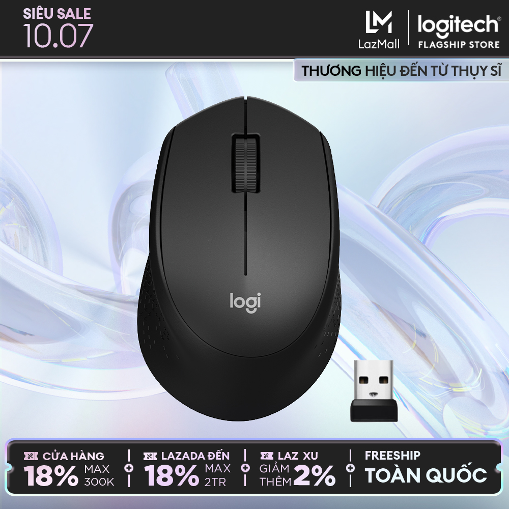 Chuột không dây logitech m330 silent plus giảm ồn 90% - usb 2.4ghz, phù hợp người thuận tay phải, pc/ laptop