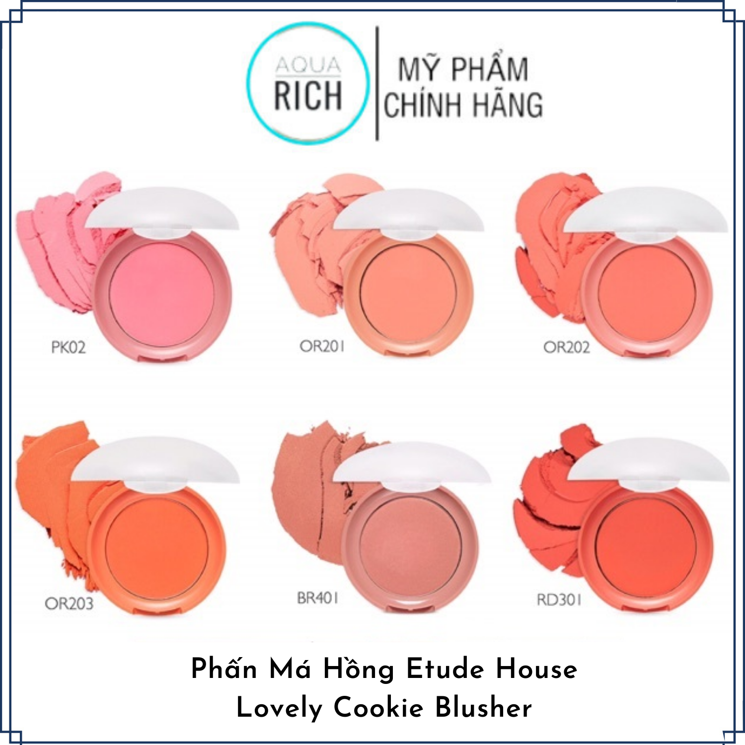 Phấn má hồng etude house lovely cookie full màu