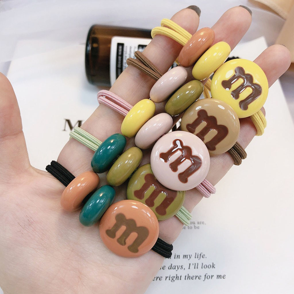 [HCM]Set 5 sợi Chun buộc tóc/Cột tóc kẹo socola M siêu dễ thương CT06K -MiniMiu