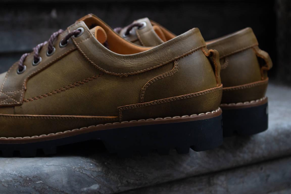 Giầy nam giày boot nam da thật cổ thấp.