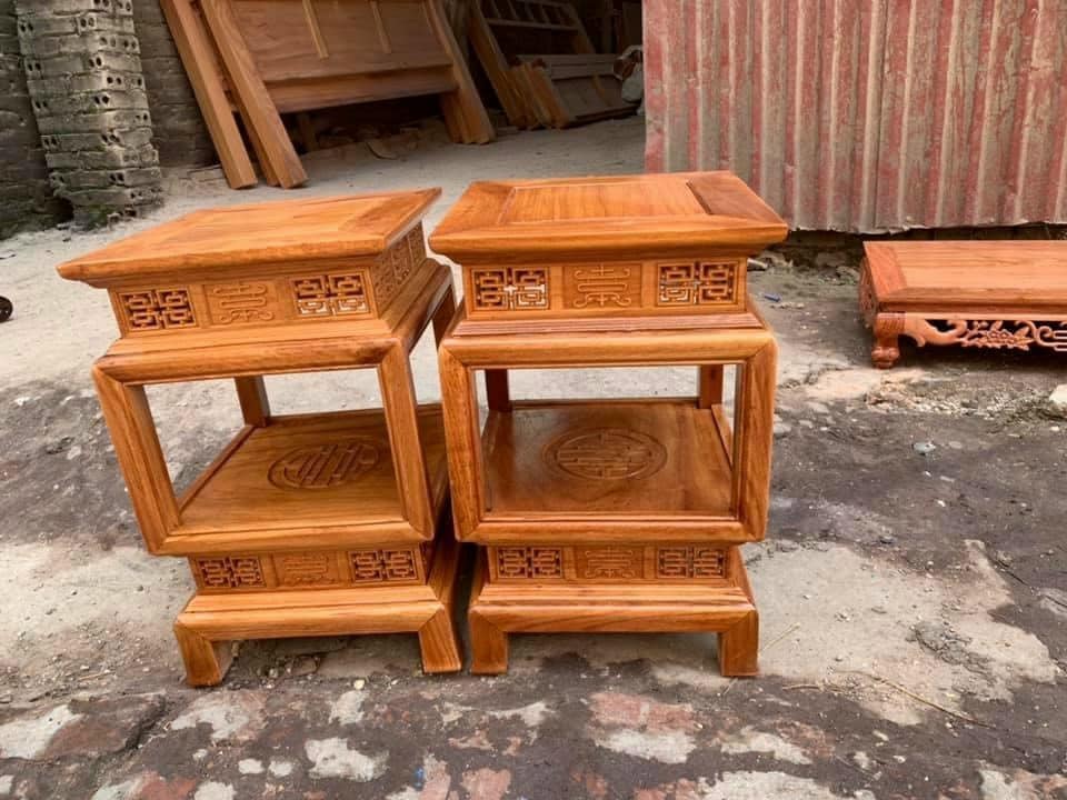 Đôn đèn gỗ hương đá kích thước mặt 30 cao 60 cm