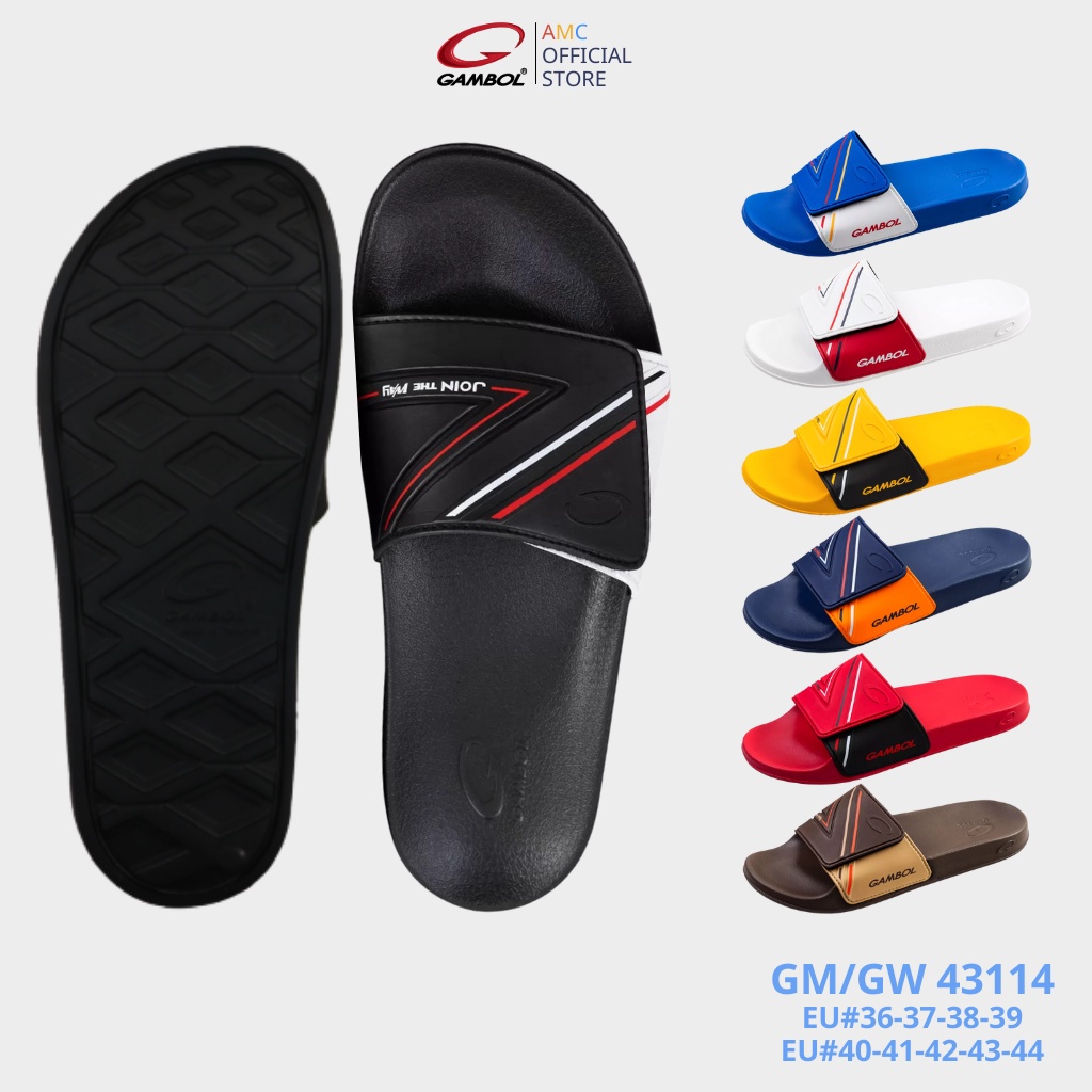 Dép thái lan unisex quai ngang khóa xé dán siêu nhẹ siêu êm gambol - gm43114