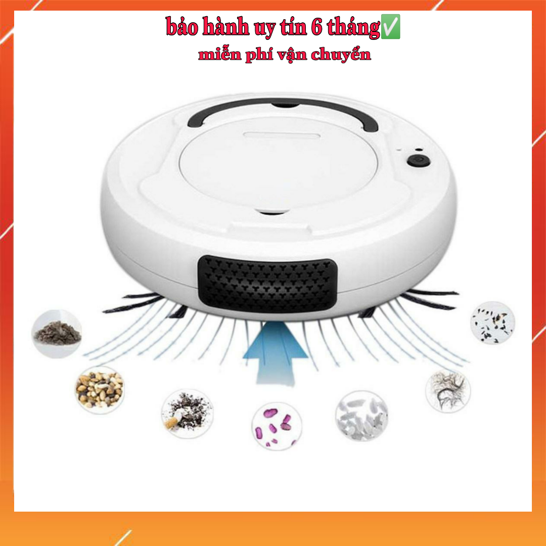 [HCM]Robot Hút Bụi Lau Nhà Thông Minh Hút sạch Cát Bụi Lông Chó Mèo Tóc rụng Giấy - Chống Rơi - Pin Trâu Lau nhà sạch tinh. Giá giảm đến 50% BẢO HÀNH 6 THÁNG TẠI kim tươi store