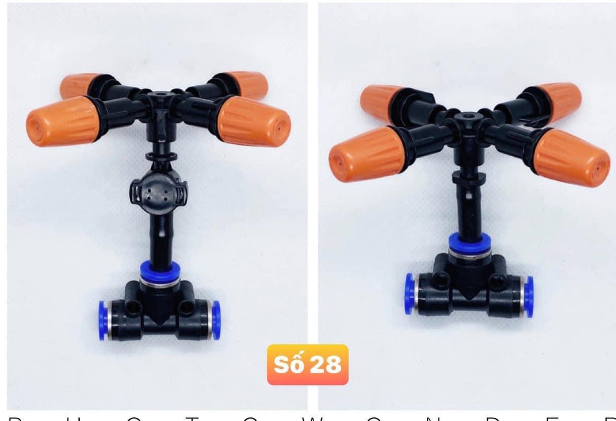 Bộ béc bép bét cam 4 hướng, cánh, cửa phun sương tưới cây tưới lan,