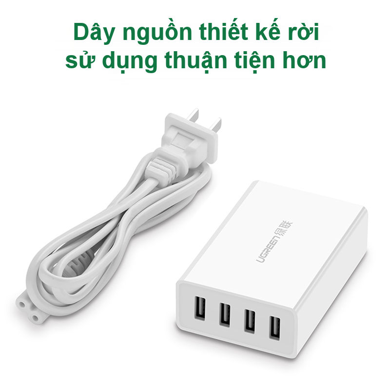 Trạm sạc 4 cổng USB, hỗ trợ sạc nhanh QC/FCP UGREEN CD102 Trạm sạc 4 cổng USB, hỗ trợ sạc nhanh QC/FCP UGREEN CD102