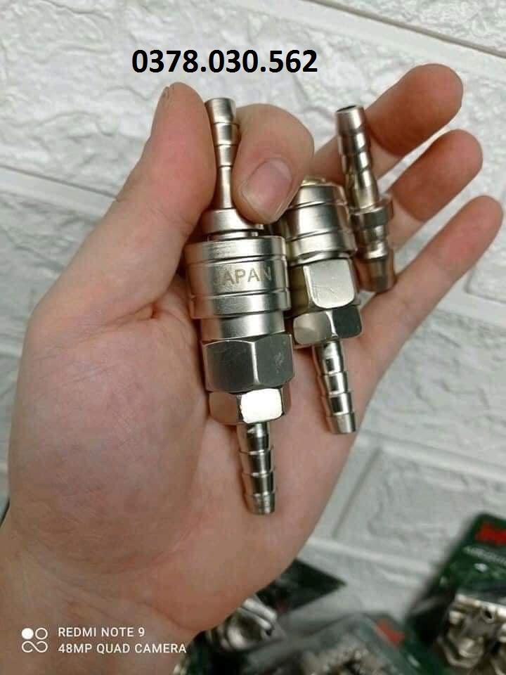 Cút nối đuôi chuột Nhật 8mm (đầu nối nhanh dây hơi) - một vỉ là 2 bộ - Giá 1 bộ