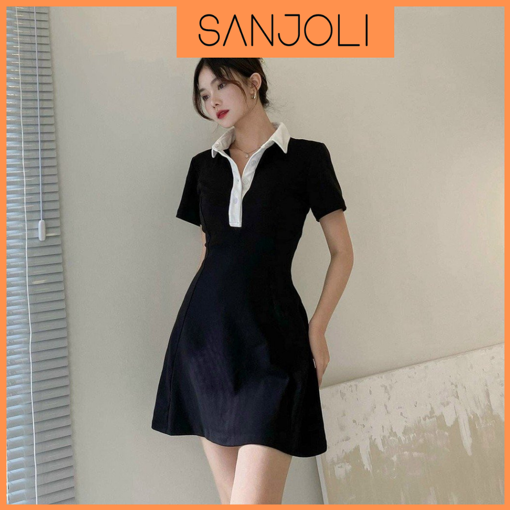 Váy Polo Nữ Cao Cấp SANJOLI Đầm Body Thun Suông Ôm Body Hàng Thiết Kế, Phù Hợp Mặc Công Sở Dự Tiệc VD024