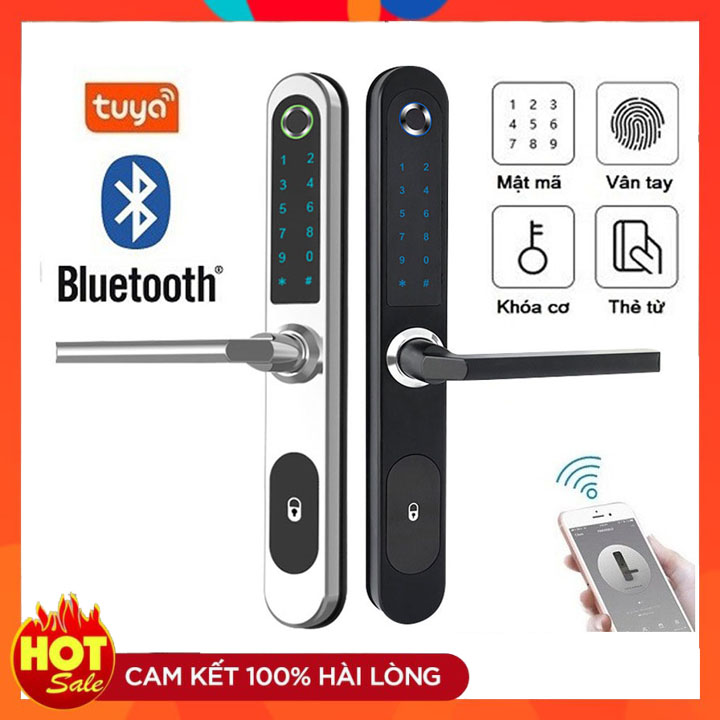 Khóa vân tay Tuya Bluetooth cho cửa nhôm kính