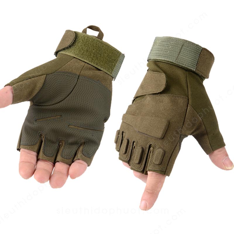 Găng tay Blackhawk  cụt ngón màu đen đi xe máy cho phượt thủ