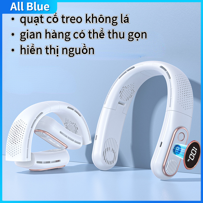USB có thể sạc lại màn hình kỹ thuật số quạt cổ gấp không lá quạt mini cầm tay câm