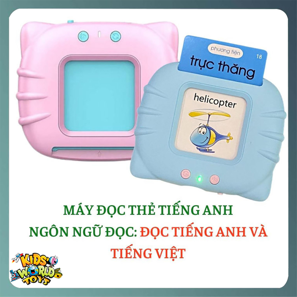 Đồ chơi trẻ em máy đọc thẻ tiếng anh và tiếng việt , máy đọc flashcard 112 thẻ 224 từ khoá và 12 chủ đề