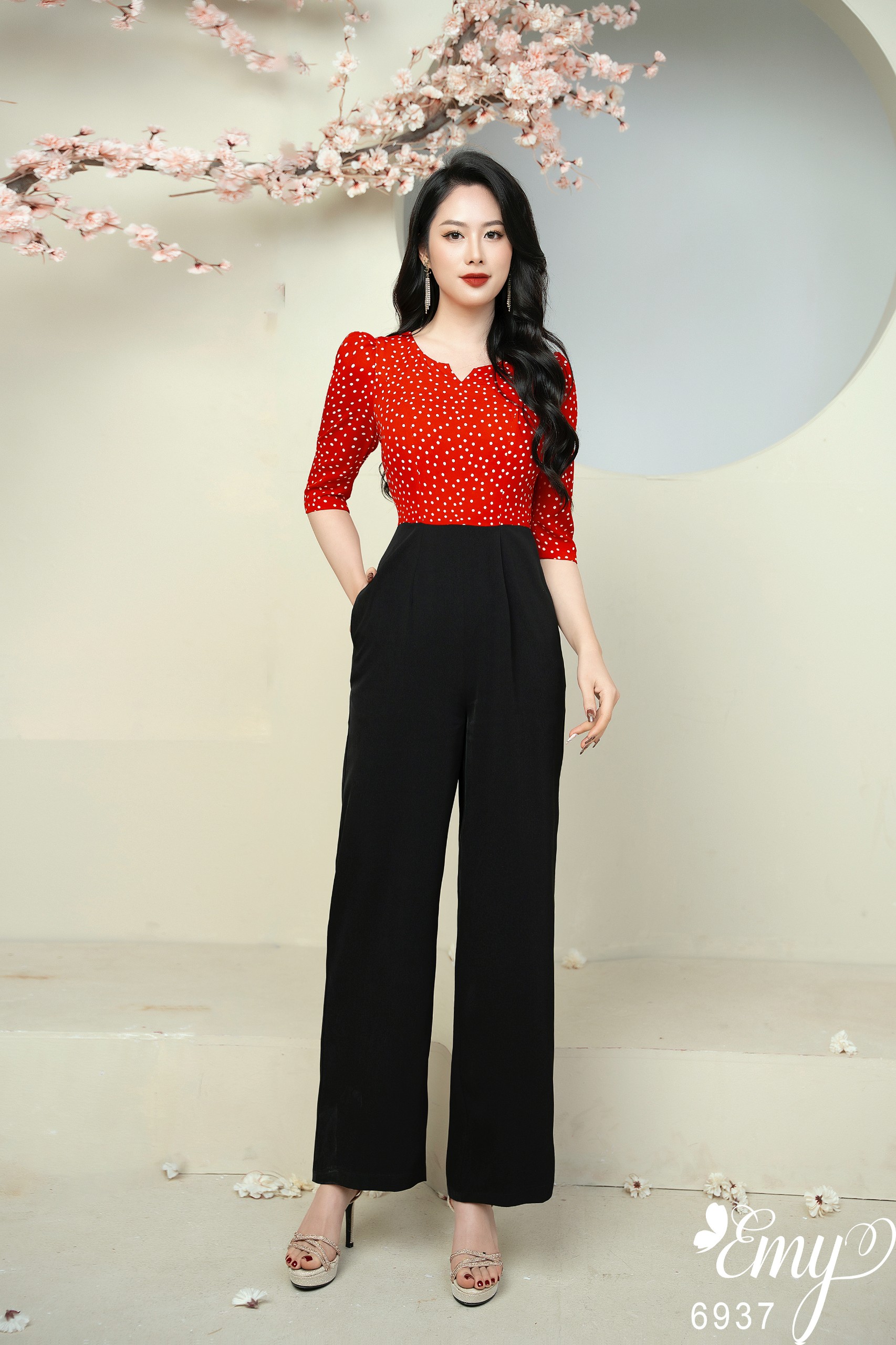 Emy em6937 jum phối đỏ bi