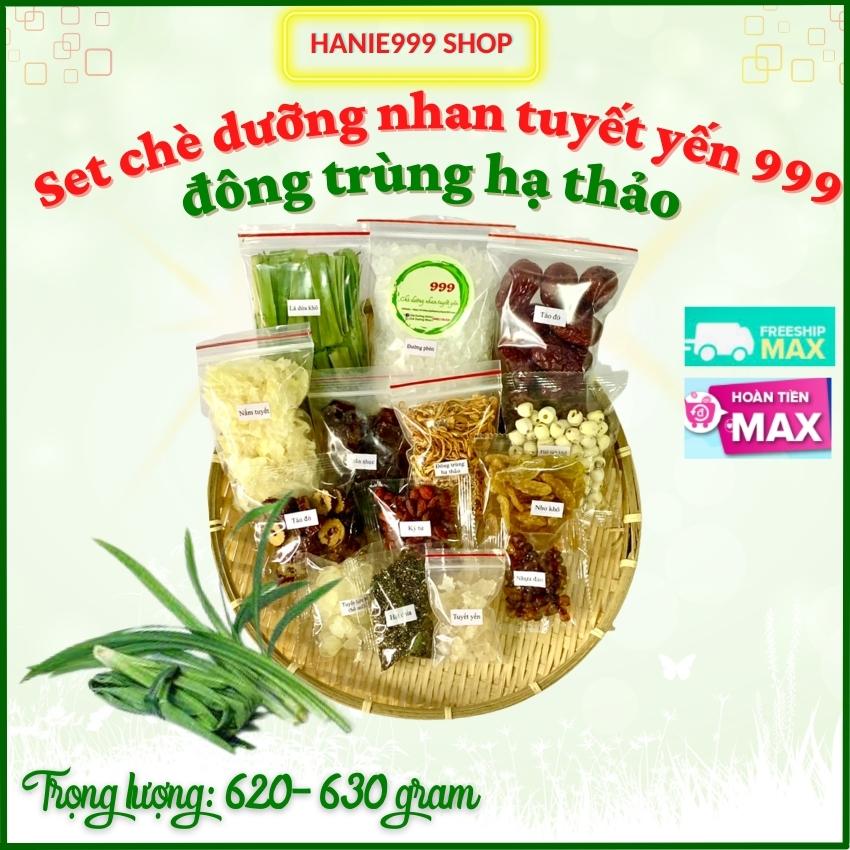 Chè dưỡng nhan tuyết yến đông trùng hạ thảo 999- 14 nguyên liệu - Mát lạnh ngày hè dùng cho 10-12 người-620 gr-4 set tặng 1 set sâm rong biển 55k--Hanie999 Shop-Hanie 999 shop