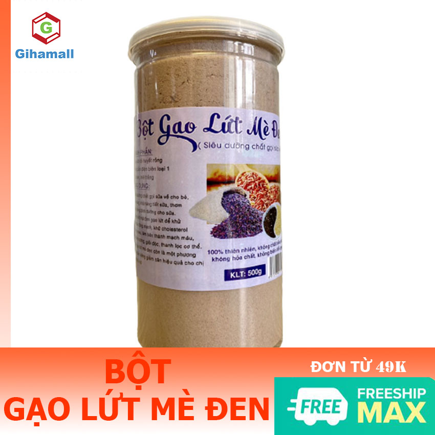 Bột gạo lứt mè đen nếp cẩm - siêu phẩm gọi sữa về - hộp 500g