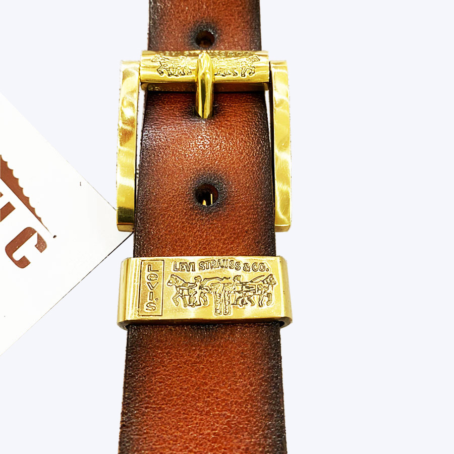 Thắt lưng nam da bò 1 lớp màu nâu bò, khóa đồng đúc bảo hành ưu đãi 2 năm mẫu DC03