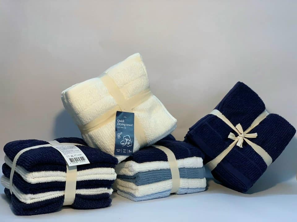 Sét 5 khăn tắm cotton xuất hàn cao cấp